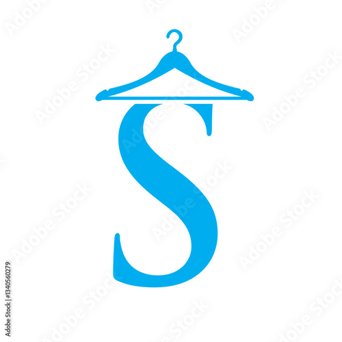 Letter S Laundry Logo Concept With Hanger Symbol For Cleaning Service And Cleaning company Template