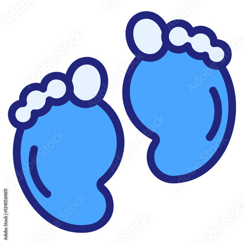 Foot step blue icon