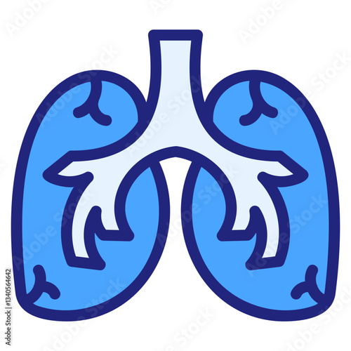Lungs blue icon