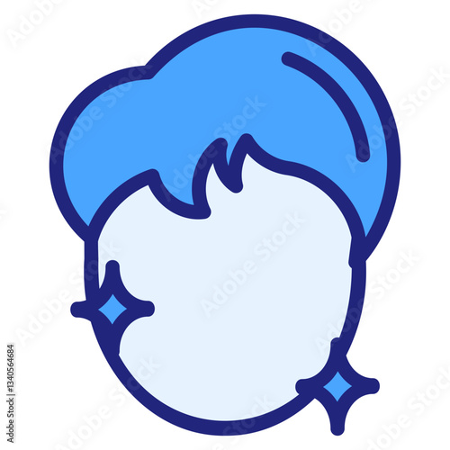 Male face blue icon