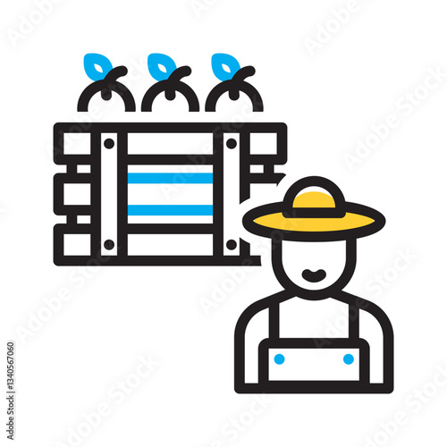 Vector multi color icon for Produce