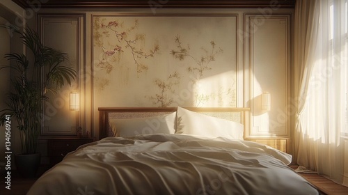 Wallpaper Mural hotel room with bed Torontodigital.ca