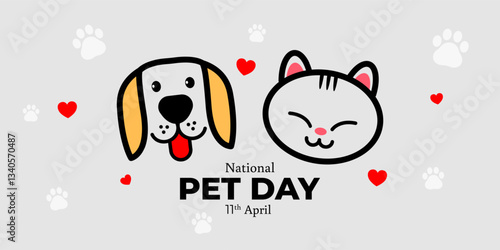 Vector illustration of National Pet Day social media template