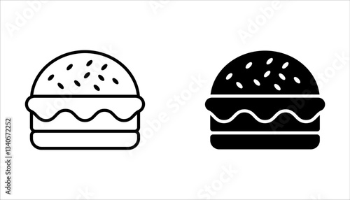 Burger icon set. cheese burger Symbol. hamburger sign. for mobile concept and web design. vector illustration on white background