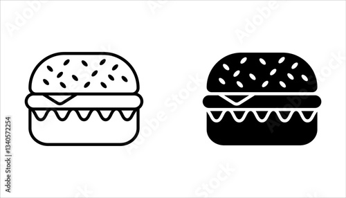 Burger icon set. cheese burger Symbol. hamburger sign. for mobile concept and web design. vector illustration on white background