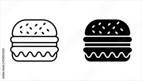 Burger icon set. cheese burger Symbol. hamburger sign. for mobile concept and web design. vector illustration on white background
