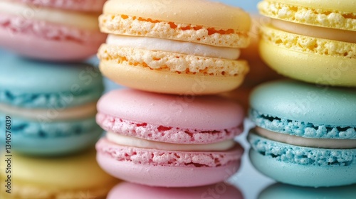 Close Up of Colorful Macarons