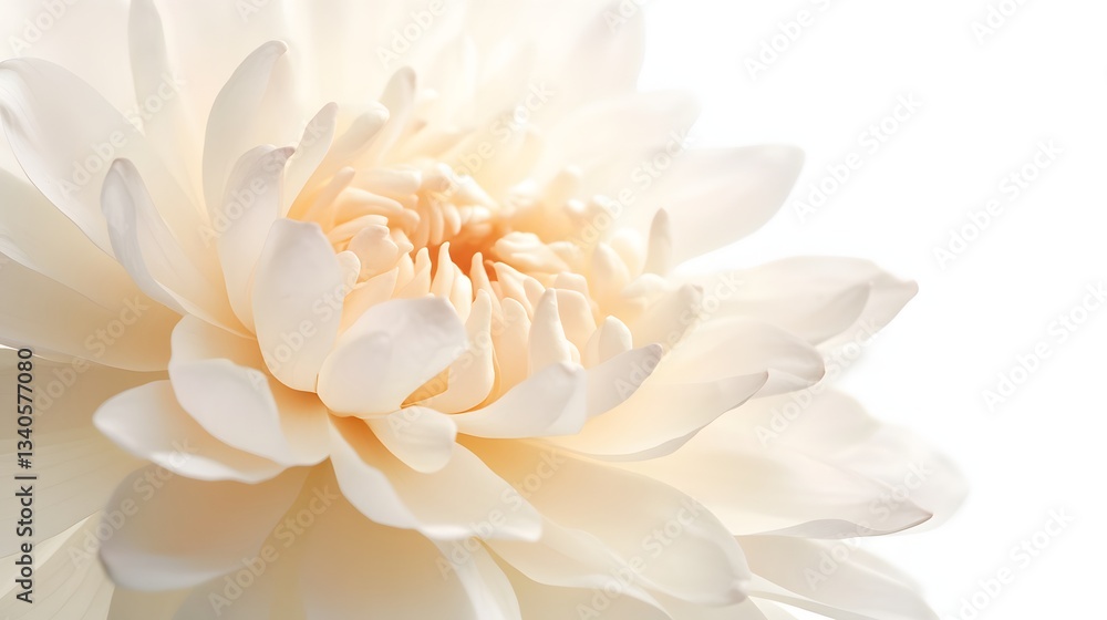 Elegant cream colored dahlia flower in full bloom Elegant cream colored dahlia flower in full bloom