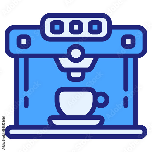 Coffee machine blue icon