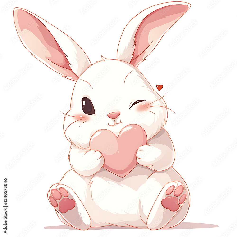 Obraz premium Adorable and Playful Rabbit Engaged in Various Activities, Minimalist and Logo-Style Designs illustrator.