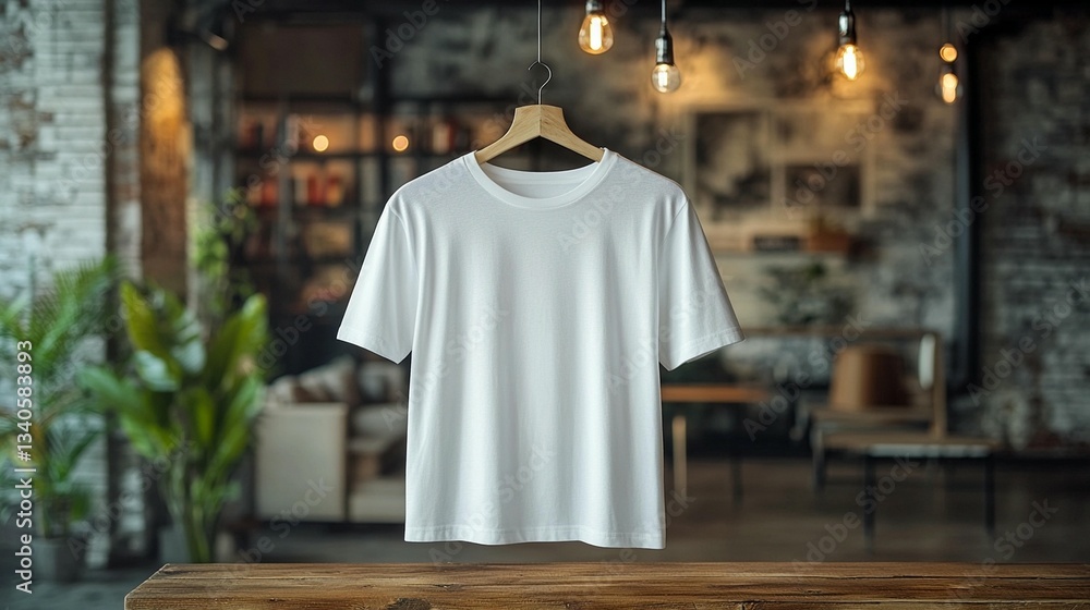 Fototapeta premium Blank White T-Shirt Mockup