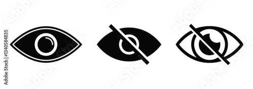 Hide and show password icon. Eye symbol for visibility and invisibility settings. Vector EPS 10.