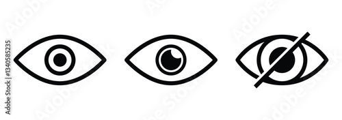 See and unsee eye icon. A vector symbol representing visibility and invisibility. Hide and unhide password icon in EPS 10 format.