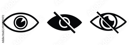 See and unsee eye icon. A vector symbol representing visibility and invisibility. Hide and unhide password icon in EPS 10 format.