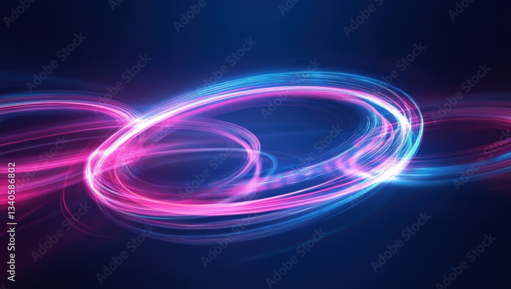 Abstract glowing light trails forming dynamic swirling circles. Perfect for technology, energy, or design concepts. Abstract glowing light trails forming dynamic swirling circles. Perfect for technology, energy, or design concepts.