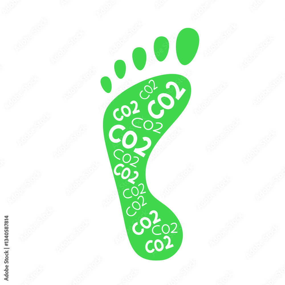 Green Carbon Footprint Illustration Green Carbon Footprint Illustration