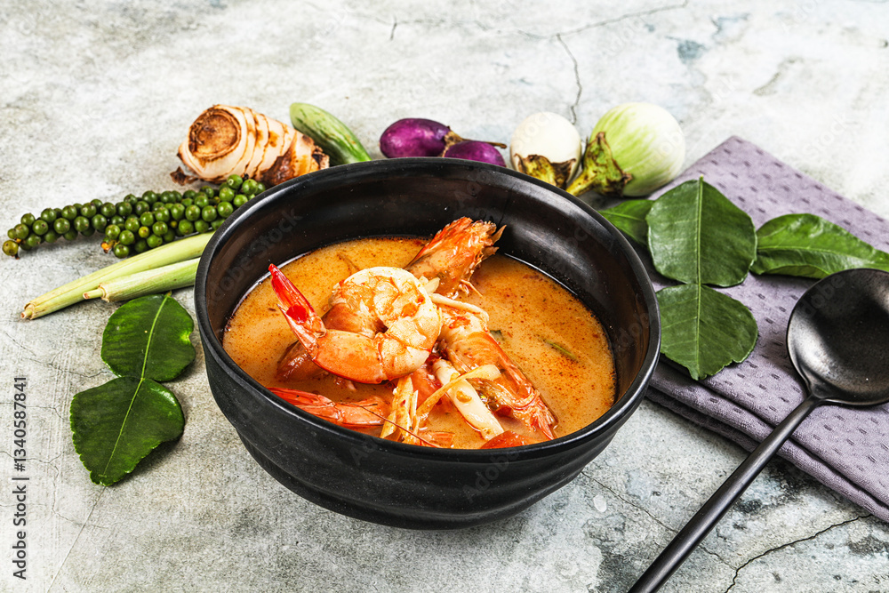 Tom Yum soup with prawn