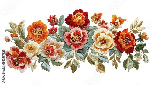 Wallpaper Mural Detailed embroidered floral bouquet Torontodigital.ca