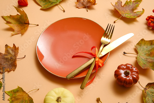 Autumnal table setting with...