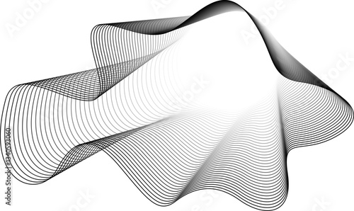 Rounded square line with blending modern. Technology style, future, science, digital. Overlay vector lines