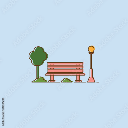 park chair vector logo design