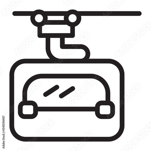 sky lift line icon