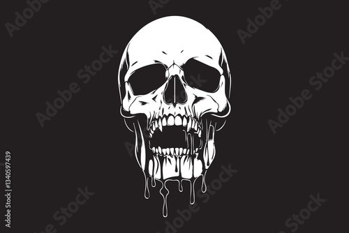 Skull Dripping Darkness vector
