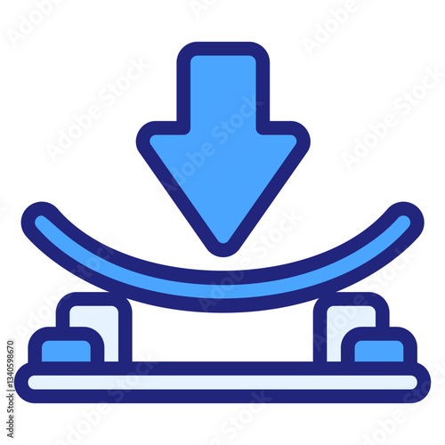 Bending blue icon
