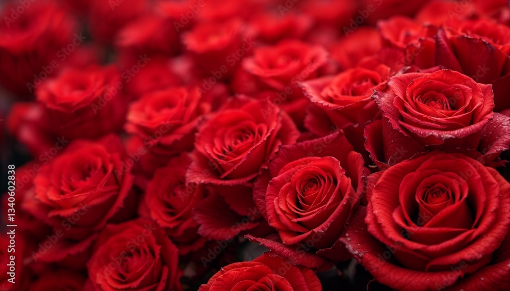 Vibrant bouquet of red roses in full bloom Vibrant bouquet of red roses in full bloom