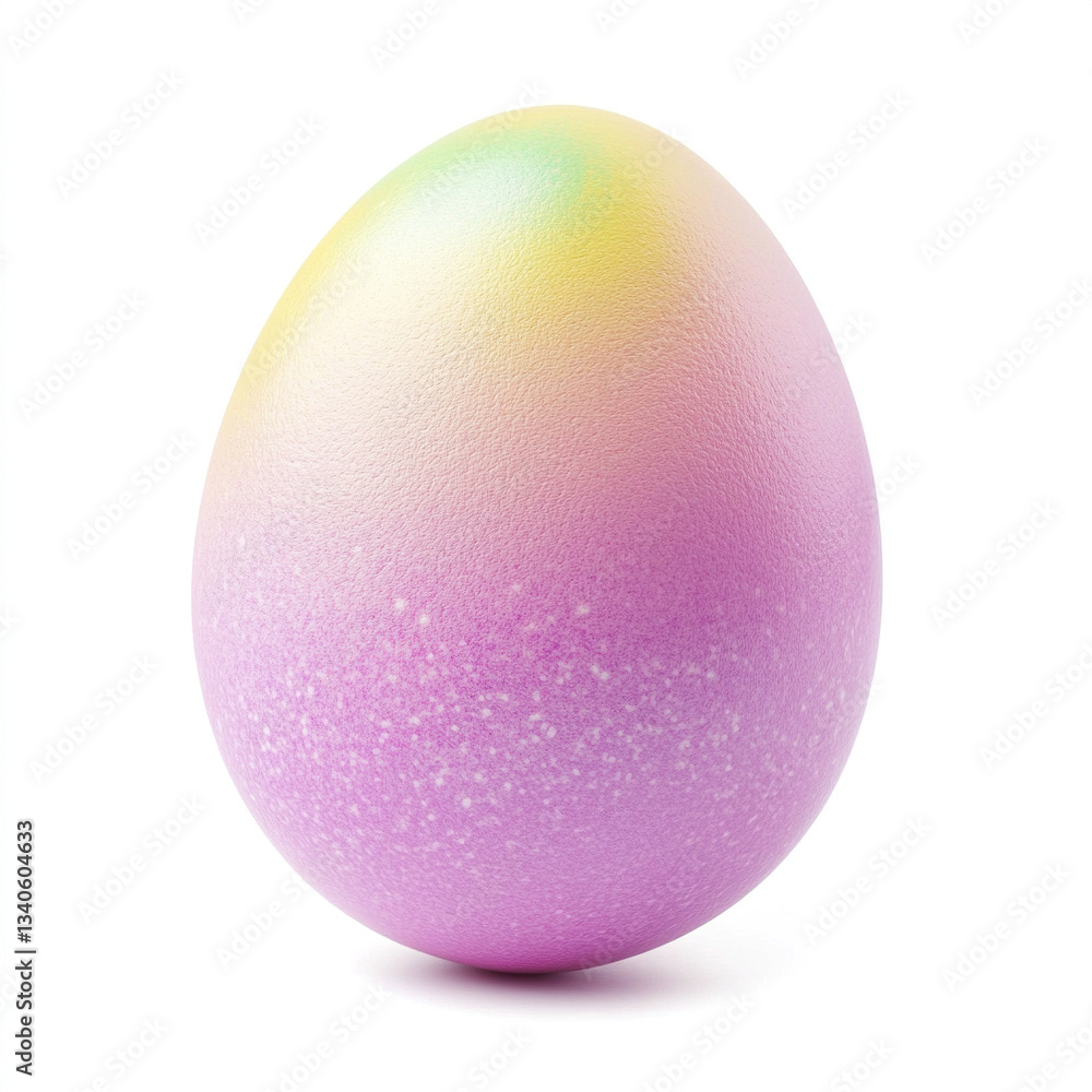 Colorful Easter egg with pastel gradient on white background Colorful Easter egg with pastel gradient on white background