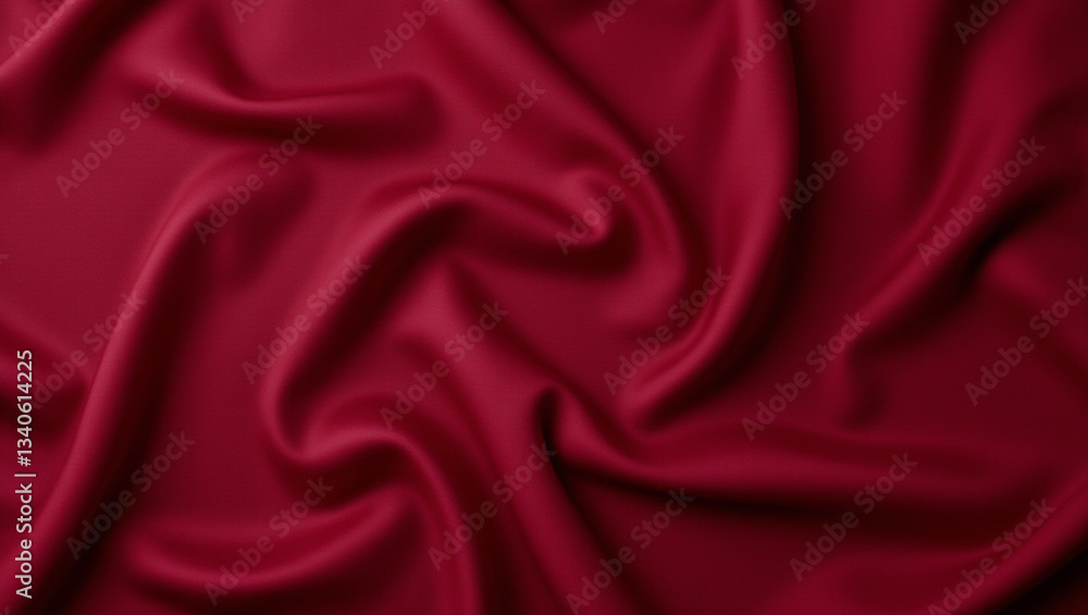 Fototapeta premium Luxurious abstract background featuring rich red silk fabric, elegantly draped and flowing, creating sense of depth and softness. Perfect for design projects or textile showcases