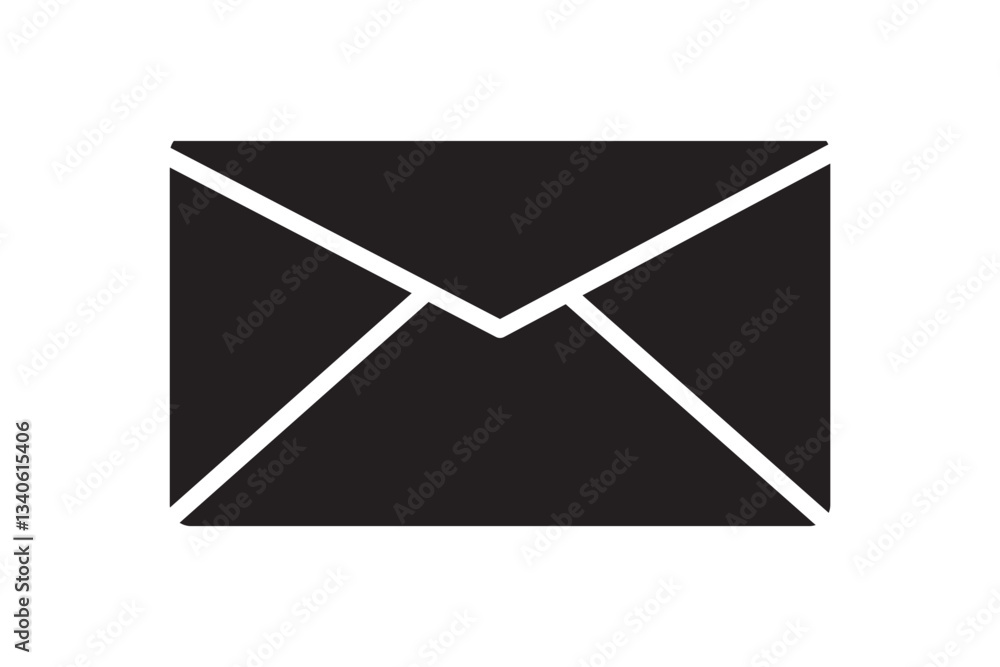 Envelope icon, Email Icon, Inbox Icon Black and White On Transparent Background Envelope icon, Email Icon, Inbox Icon Black and White On Transparent Background
