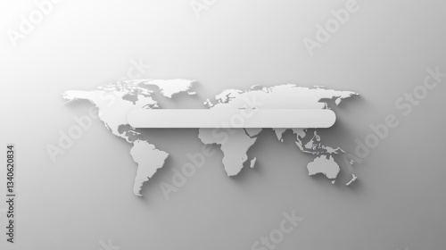 Wallpaper Mural A sleek search bar overlaying a world map in soft grayscale tones, symbolizing global connectivity and internet search's universal accessibility Torontodigital.ca