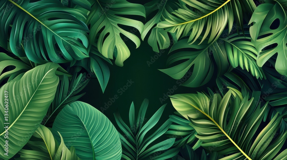 Luxury nature leaves background vector. Floral pattern, Tropical leaf with line arts, jungle plants, Exotic pattern with palm leaves. Vector illustration. Luxury nature leaves background vector. Floral pattern, Tropical leaf with line arts, jungle plants, Exotic pattern with palm leaves. Vector illustration.