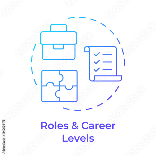 Roles and career levels blue gradient concept icon. Job application, business compliance. Round shape line illustration. Abstract idea. Graphic design. Easy to use in infographic, presentation