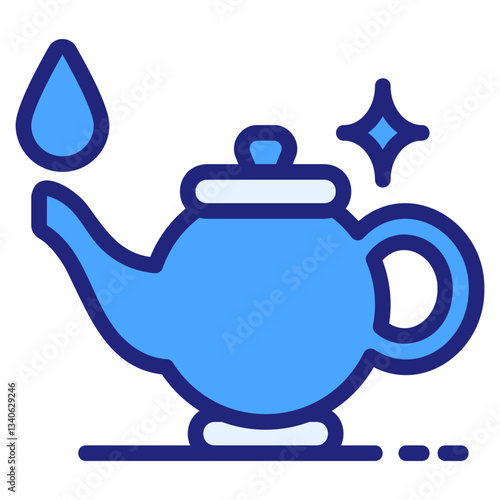 Oil camp blue icon