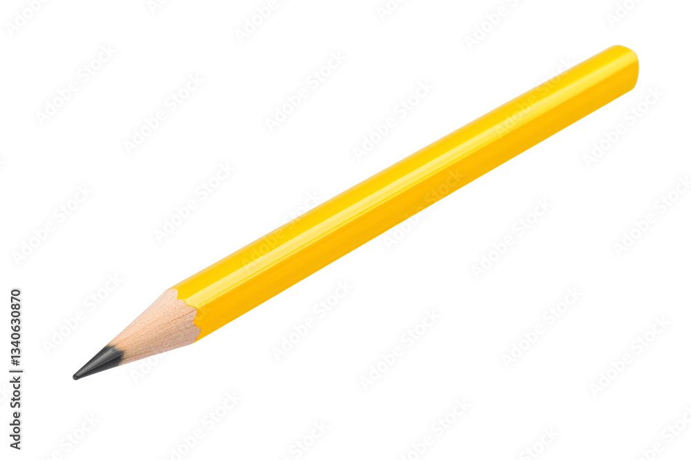 Yellow pencil with a black tip, isolated Yellow pencil with a black tip, isolated