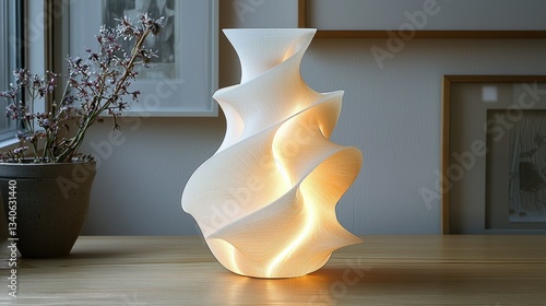 Illuminated 3D-Printed Sculptural Lamp: A Modern Home Decor
