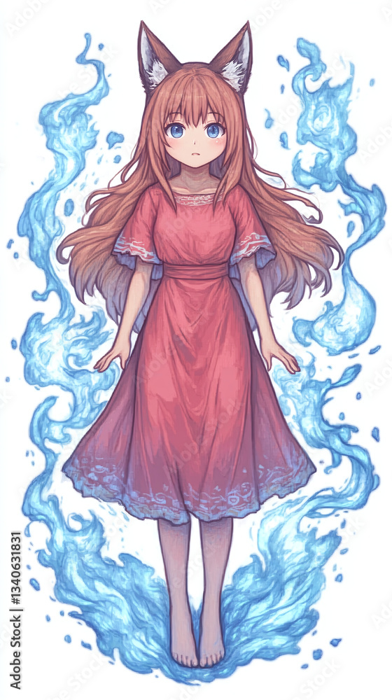 Enchanted Girl in a Red Dress Enchanted Girl in a Red Dress