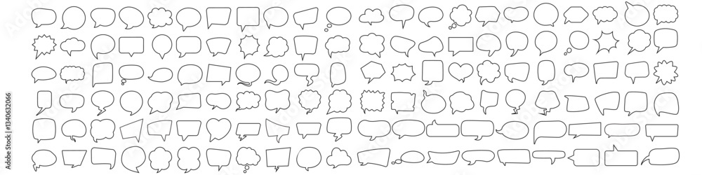 Obraz premium Speech bubble vector icon set. Chat illustration sign collection. Message symbol. Text bubble logo.
