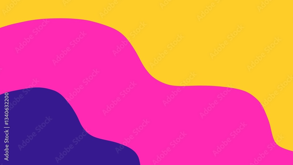 Abstract Minimalist Wavy Background with Yellow, Pink, and Dark Blue Shapes Abstract Minimalist Wavy Background with Yellow, Pink, and Dark Blue Shapes