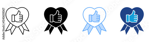 Admiration Icon Set Multiple Style Collection