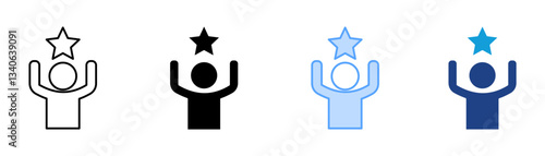 Motivation  Icon Set Multiple Style Collection