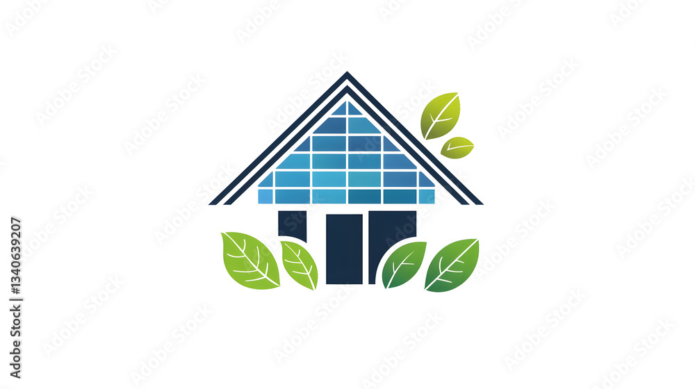 A simple, elegant icon representing solar panels and eco-architecture, highlighting the connection between sustainable energy and green building design. A simple, elegant icon representing solar panels and eco-architecture, highlighting the connection between sustainable energy and green building design.