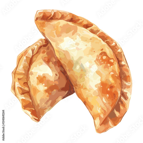 Food illustration watercolor pastry vector