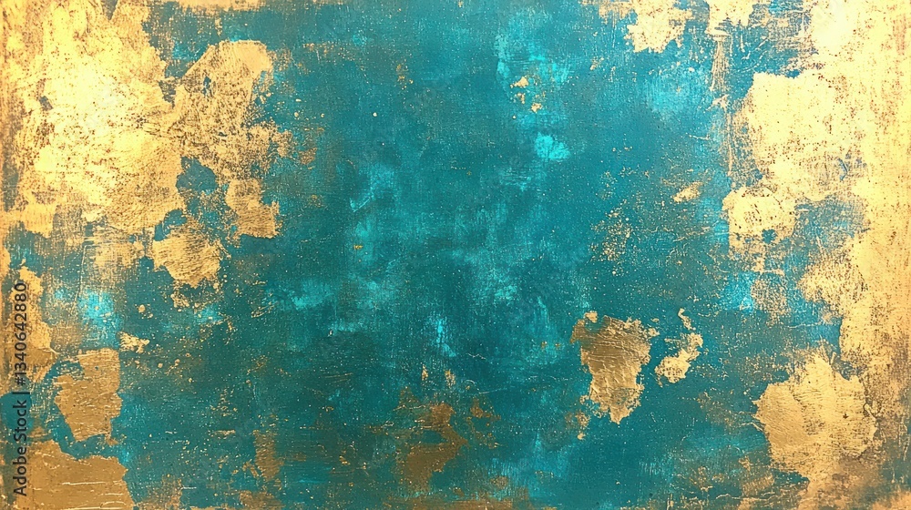 Teal and Gold Abstract Art: A Textured Masterpiece Teal and Gold Abstract Art: A Textured Masterpiece