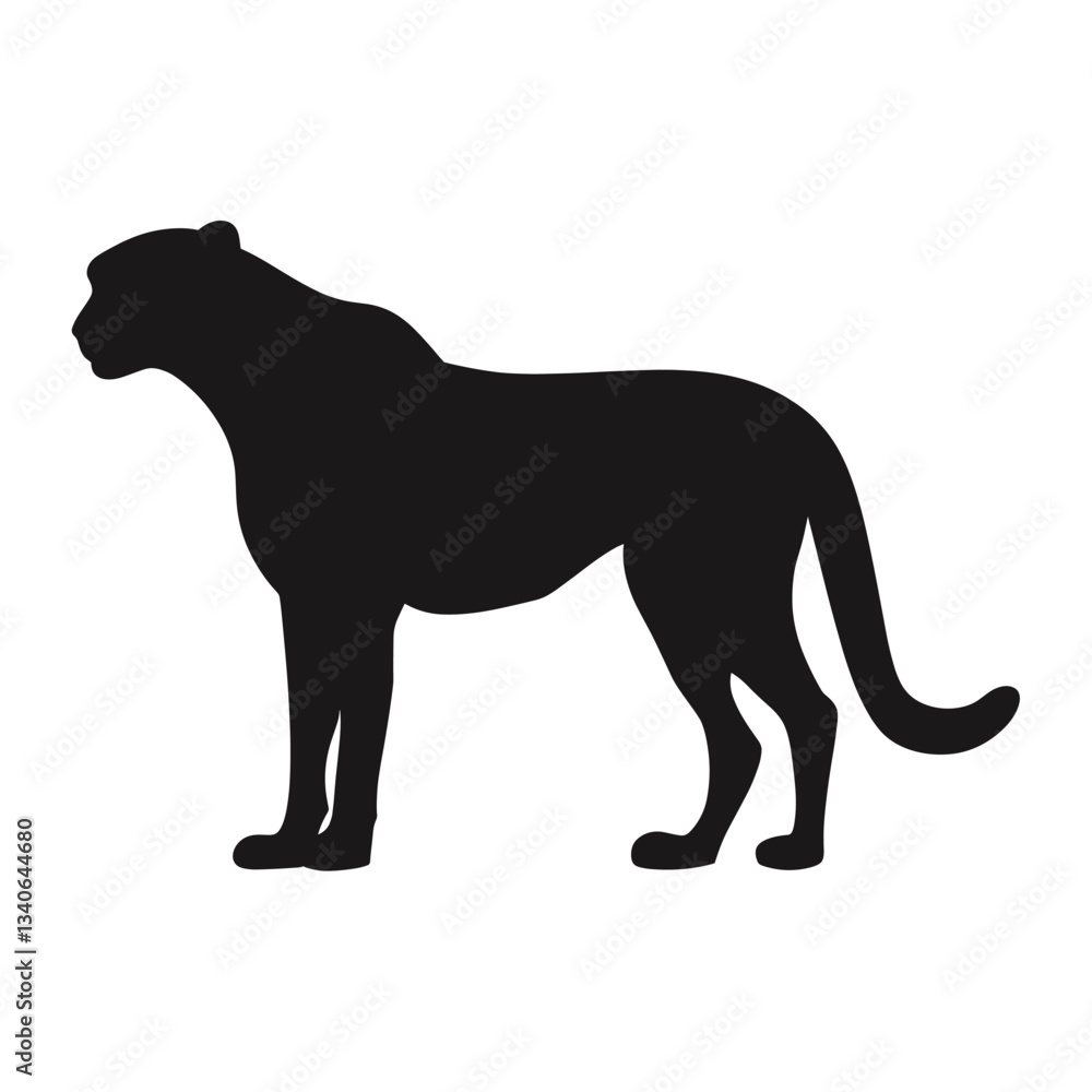 Fototapeta premium Cheetah silhouette illustration wildlife animal vector
