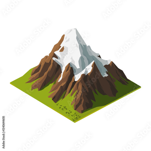 Mountain illustration isometric nature vector
