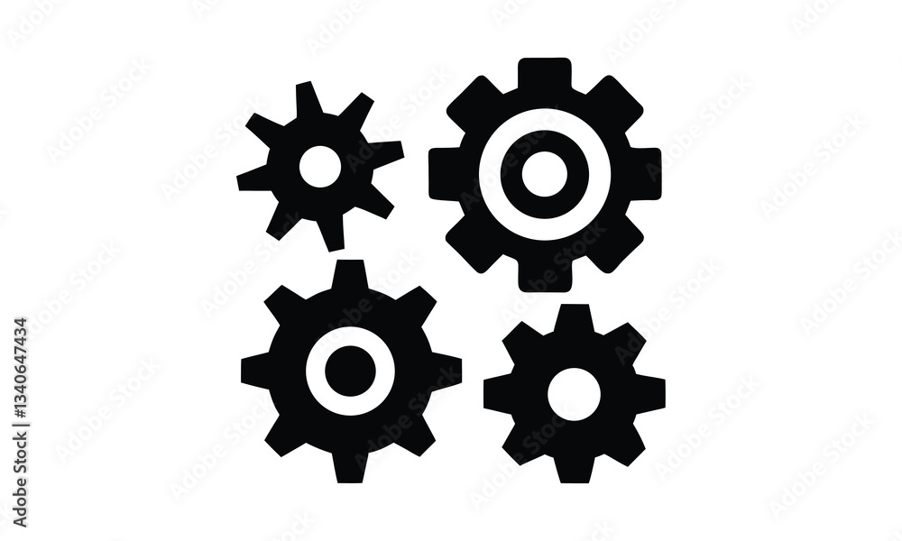 Four Interlocking Gear Cog Wheels Four Interlocking Gear Cog Wheels