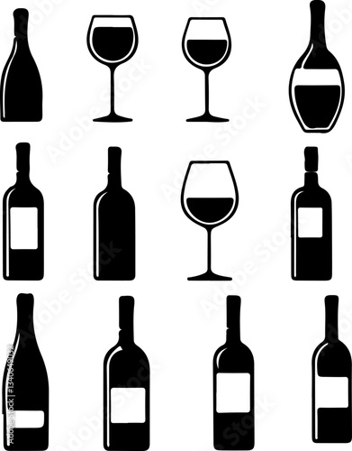 wine bottles and glasses